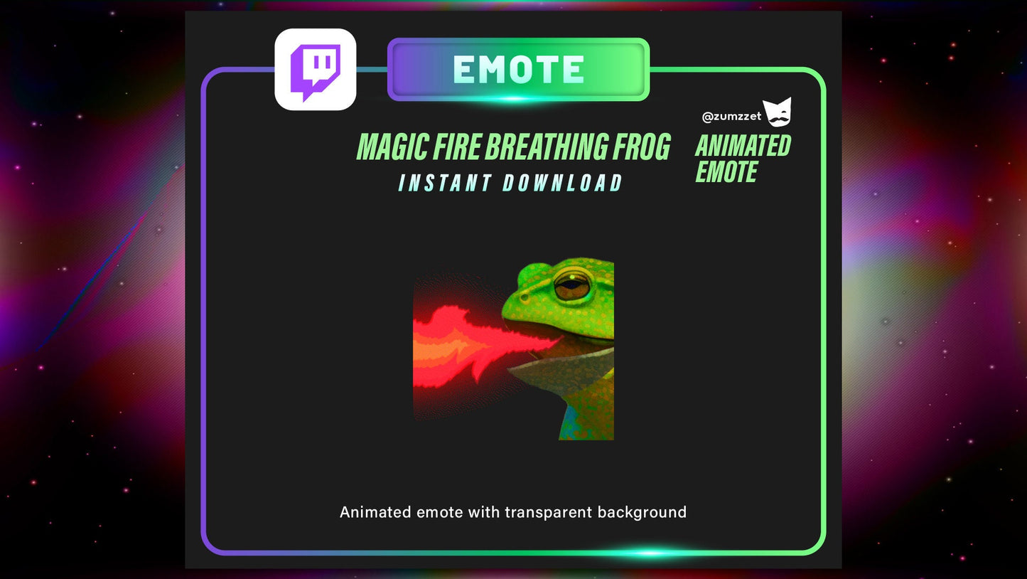ANIMATED FIRE Breathing Frog Emote for Twitch, Streamer, Gaming, Streaming, Stream Emotes, Reaction Twitch Emote