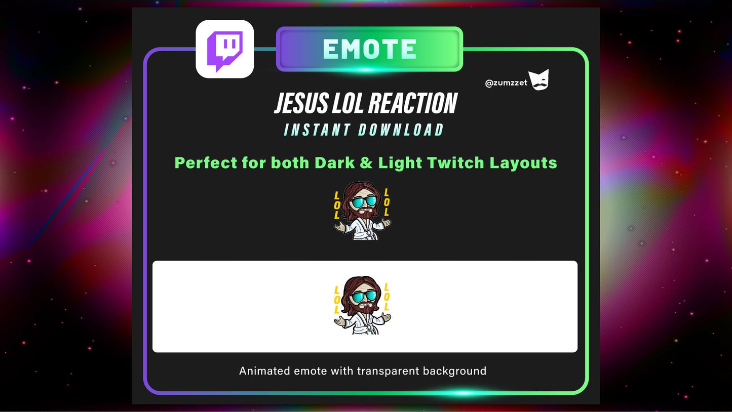 ANIMATED Jesus Emote for Twitch, Streamer, Gaming, Streaming,Stream Emotes, God Emotes, Reaction Emote
