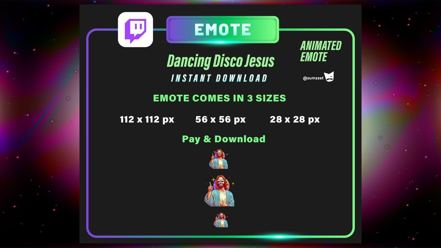 ANIMATED Jesus Emote for Twitch & Discord, Streamer, Gaming, Streaming, Stream Emotes, God Emotes, Disco Emote