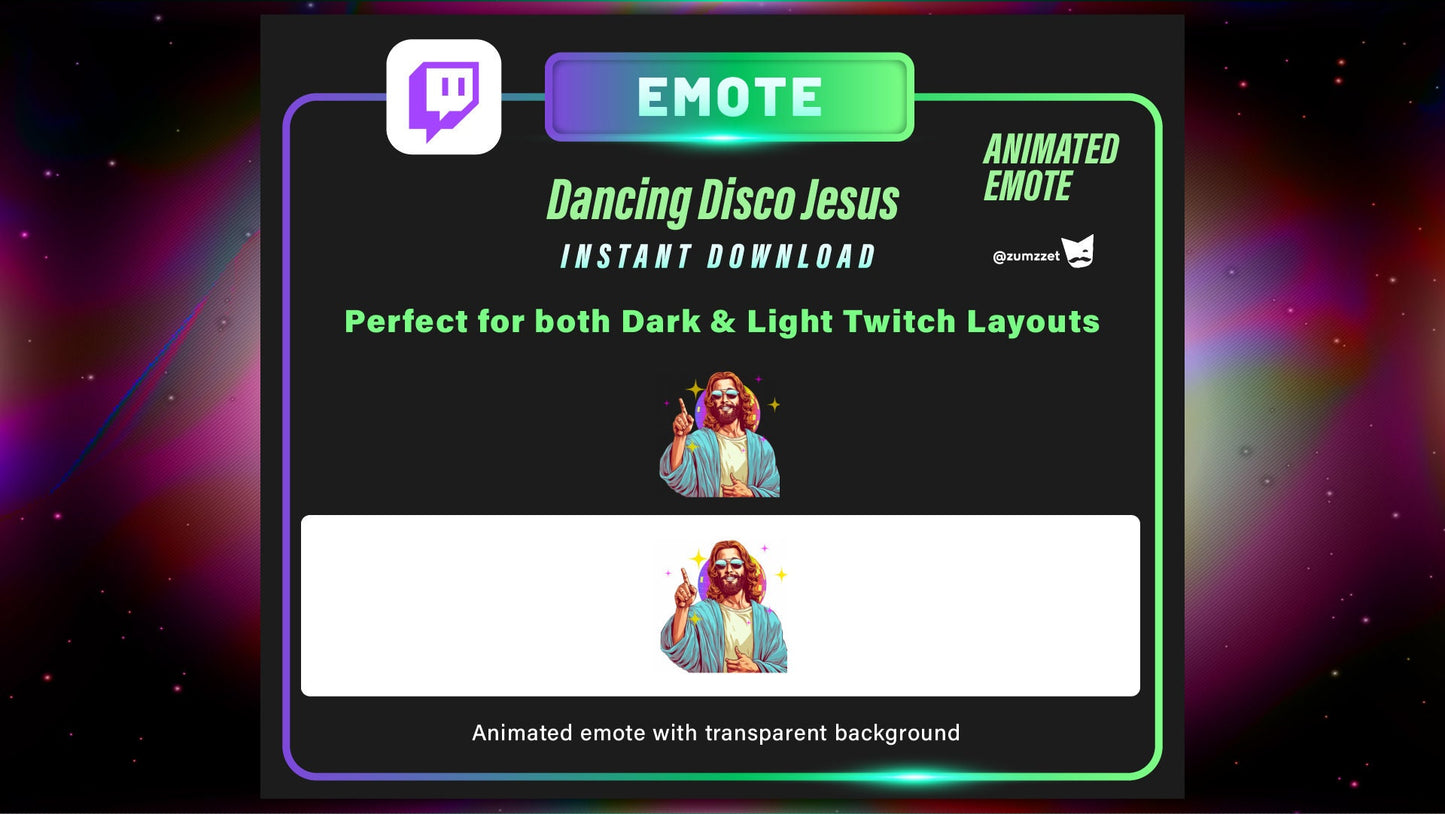 ANIMATED Jesus Emote for Twitch & Discord, Streamer, Gaming, Streaming, Stream Emotes, God Emotes, Disco Emote