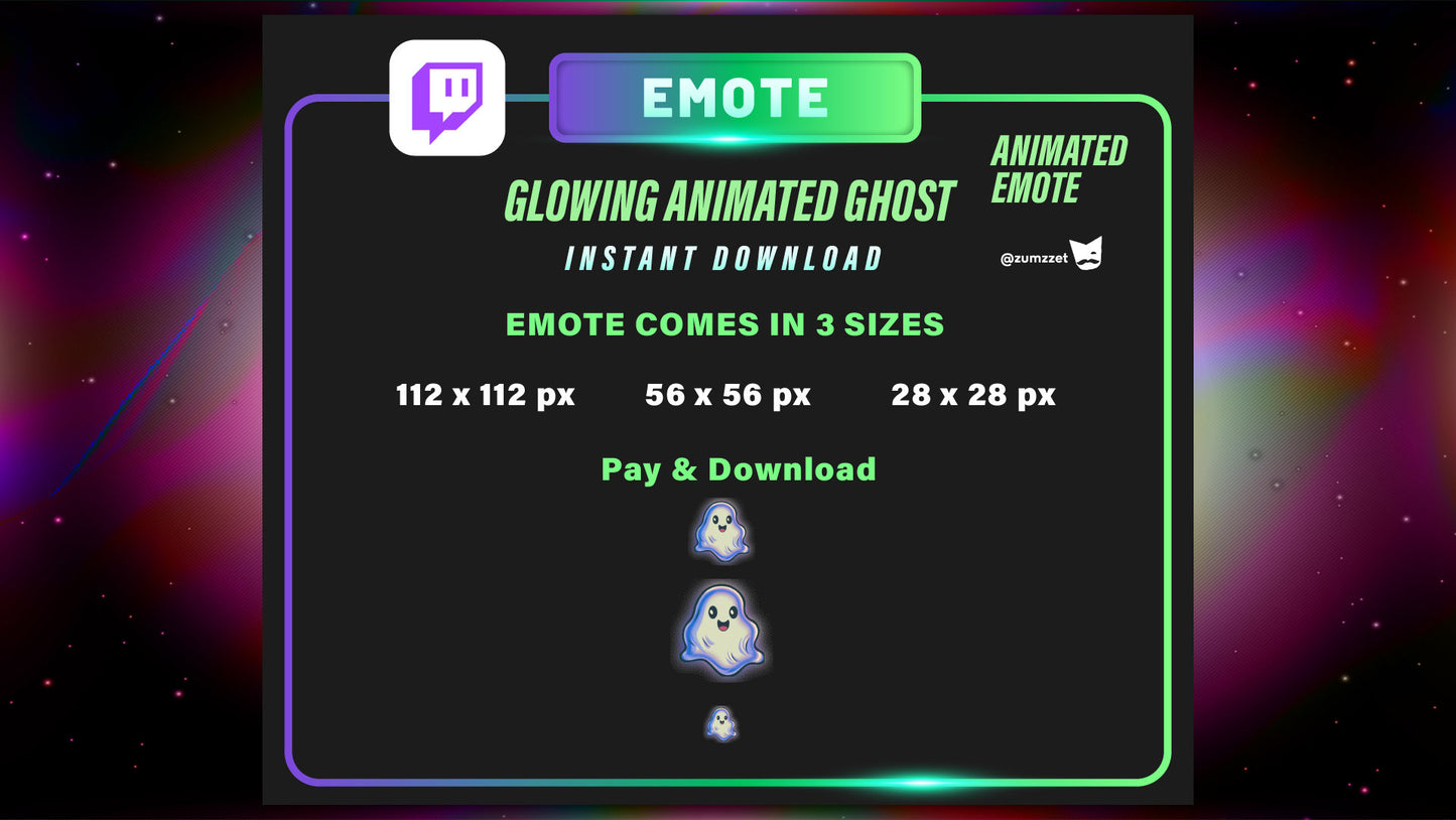 ANIMATED Ghost Emote for Twitch, Streamer, Gaming, Streaming, Stream Emotes, Halloween Emote, Spooky Emote