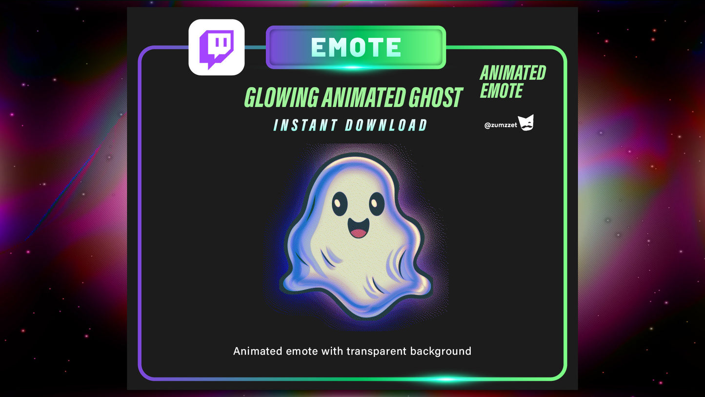 ANIMATED Ghost Emote for Twitch, Streamer, Gaming, Streaming, Stream Emotes, Halloween Emote, Spooky Emote