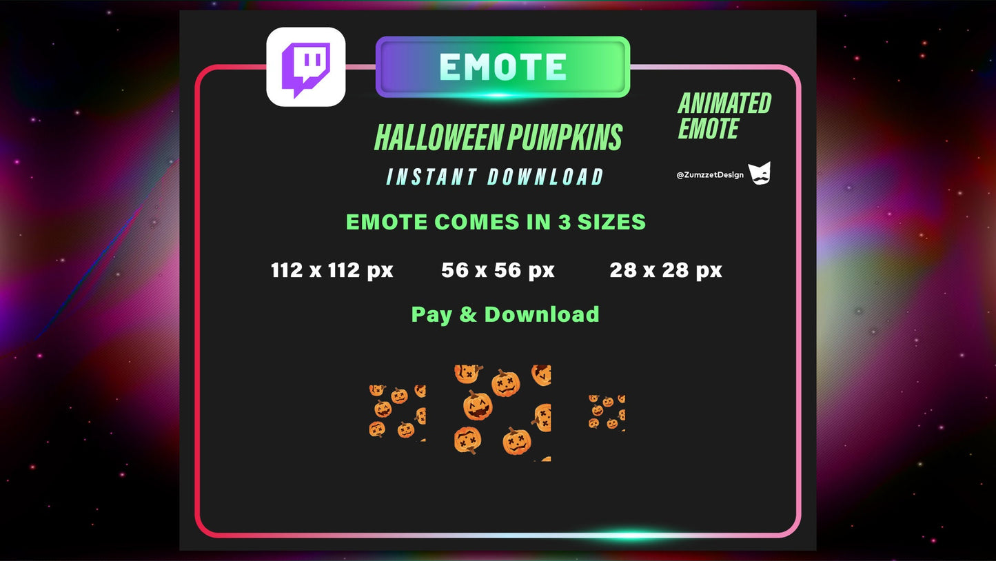 ANIMATED Raining Pumpkins for Twitch, Streamer, Gaming, Streaming, Stream Emotes, Halloween Emote, Spooky Emote