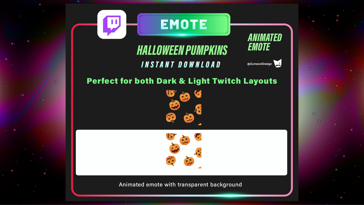 ANIMATED Raining Pumpkins for Twitch, Streamer, Gaming, Streaming, Stream Emotes, Halloween Emote, Spooky Emote