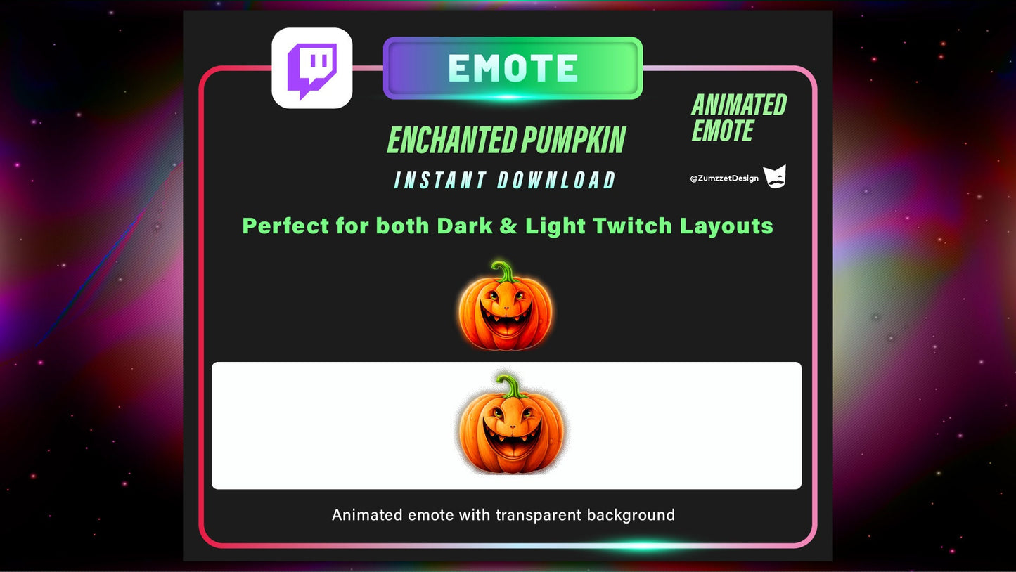 ANIMATED Pumpkin for Twitch, Streamer, Gaming, Streaming, Stream Emotes, Halloween Emote, Spooky Emote