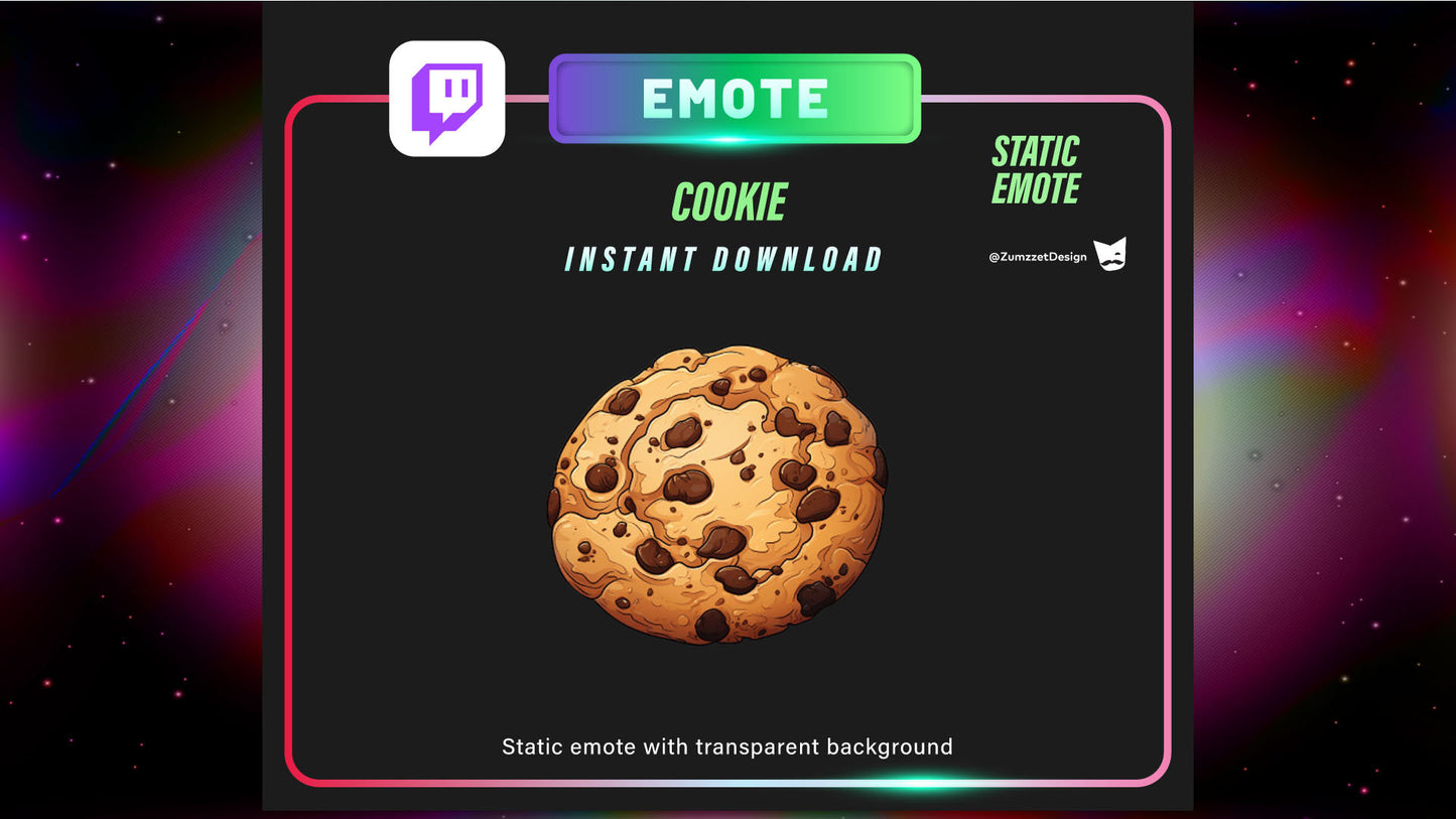 STATIC Cookie Emote Set for Twitch, Streamer, Gaming, Streaming, Stream Emotes, Gamer Emote, Food emote,