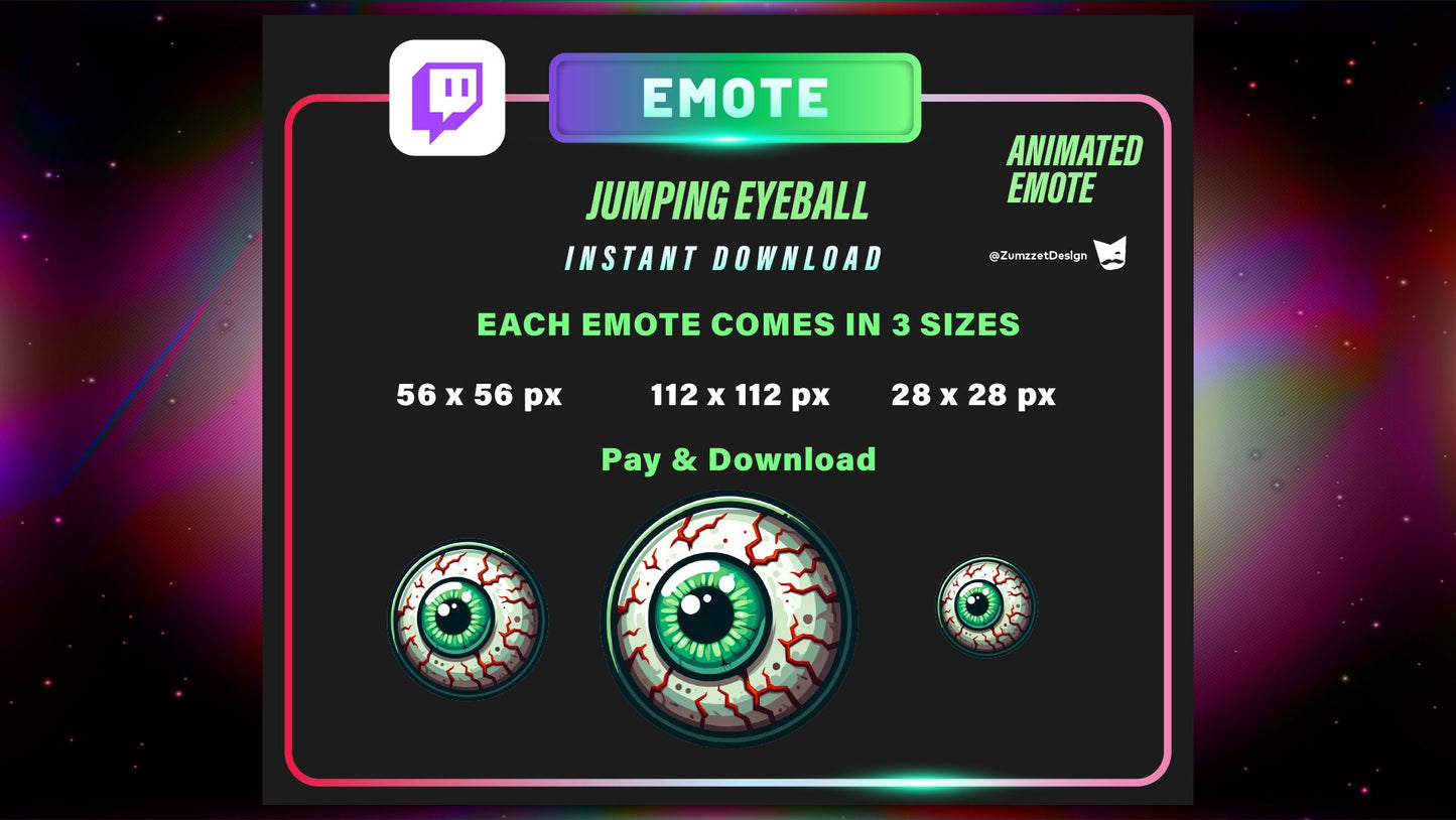 ANIMATED Ghost Emote for Twitch, Scary Eye Horror Emote, Monster Emote, Streaming, Stream Emotes, Halloween Emote, Spooky Emote