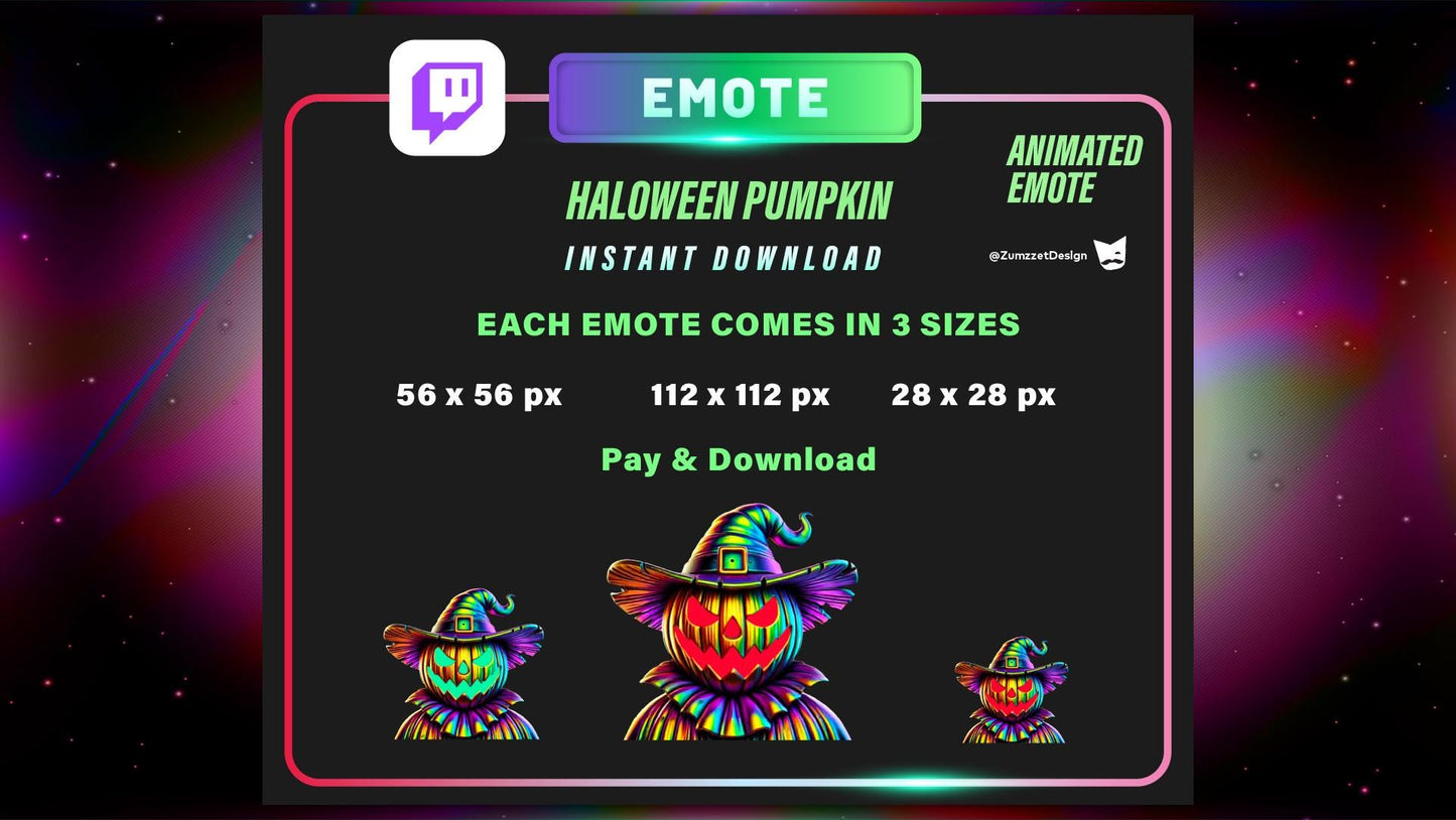 ANIMATED Evil Pumpkin for Twitch, Streamer, Gaming, Streaming, Stream Emotes, Halloween Emote, Spooky Emote