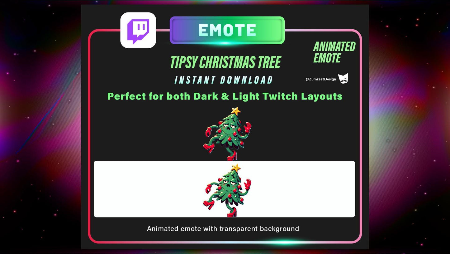 ANIMATED Xmas Tree for Twitch, Streamer, Gaming, Streaming,Stream Emotes, Christmas Emote, Winter Emote, Holiday Emote