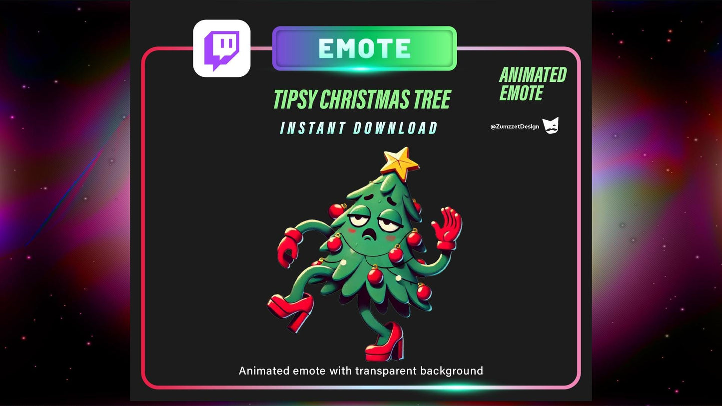 ANIMATED Xmas Tree for Twitch, Streamer, Gaming, Streaming,Stream Emotes, Christmas Emote, Winter Emote, Holiday Emote