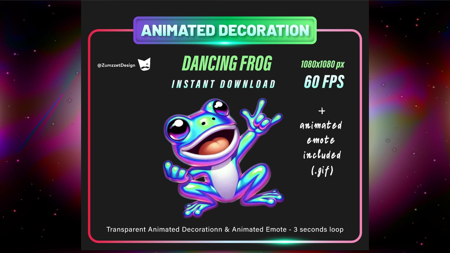 ANIMATED DECORATION and EMOTE Dancing Heart for Twitch, Techno Rave Emote, Stream Emotes, Glowing Emote, Music Emote, Streaming Assets