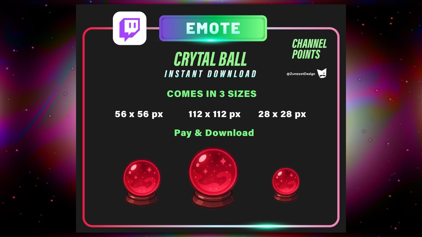 STATIC Crystal Ball Emote and Channel Point for Twitch, Streamer, Horror Emote
