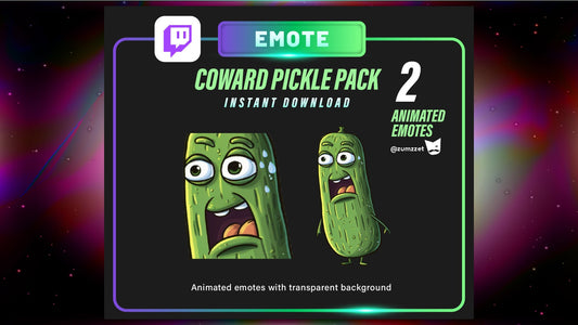 ANIMATED 2 Pickle Emote Set for Twitch,Streamer, Gaming, Streaming, Stream Emotes, Reaction Twitch Emote