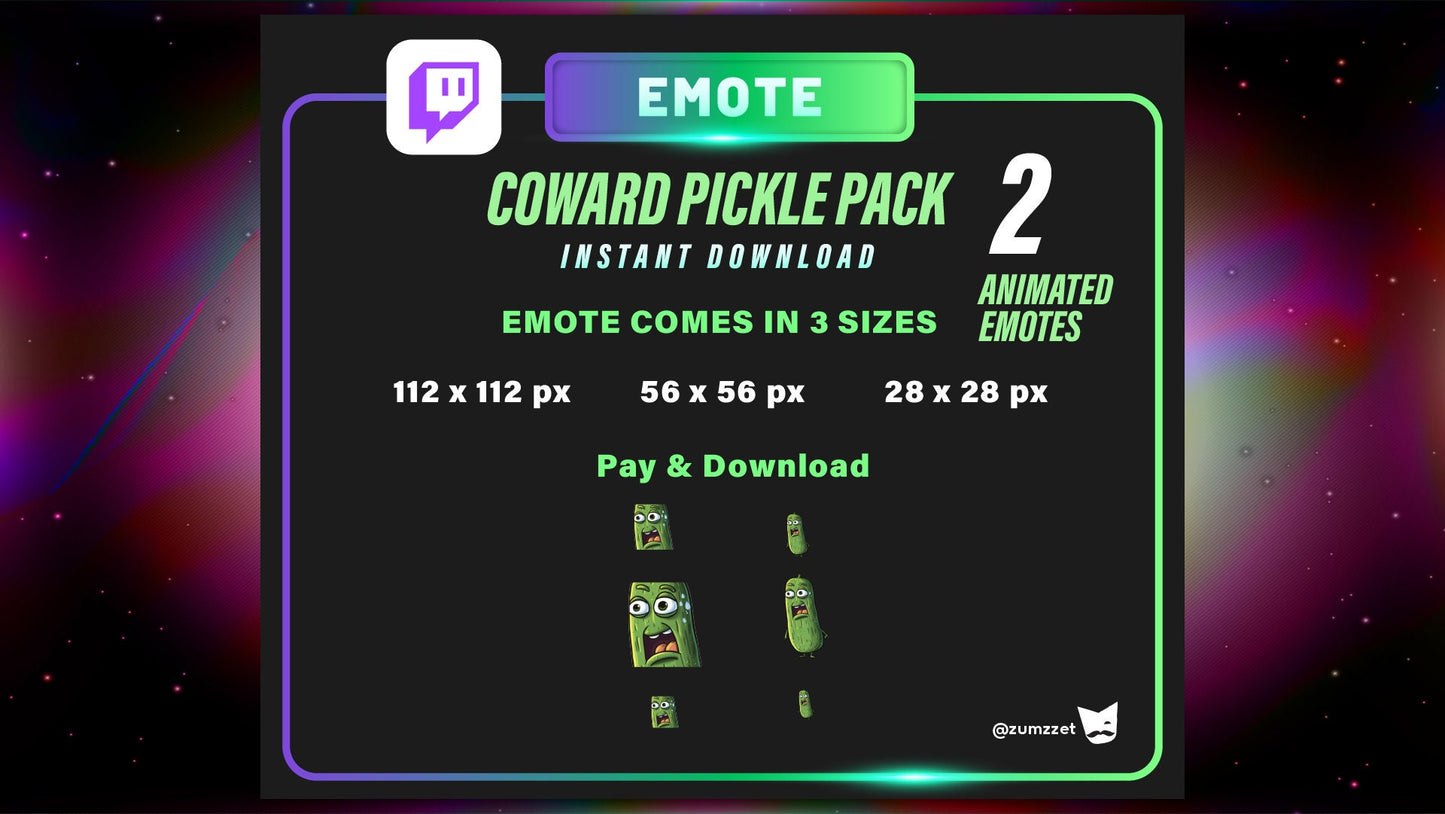 ANIMATED 2 Pickle Emote Set for Twitch,Streamer, Gaming, Streaming, Stream Emotes, Reaction Twitch Emote