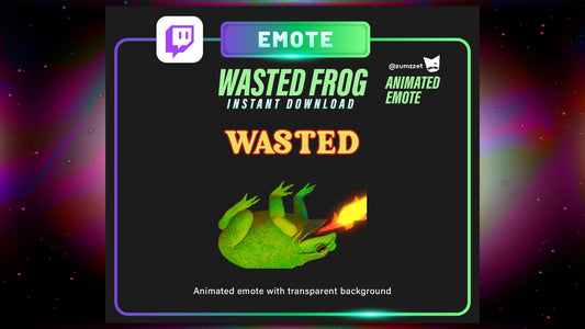 ANIMATED WASTED Frog Emote for Twitch, Streamer, Gaming, Streaming, Stream Emotes, Reaction Twitch Emote