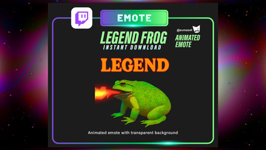 ANIMATED LEGEND Frog Emote for Twitch, Streamer, Gaming, Streaming, Stream Emotes, Reaction Twitch Emote