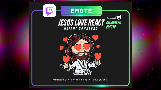 ANIMATED Jesus Emote for Twitch, Streamer, Gaming, Streaming, Stream Emotes, God Emotes, Heart Emote