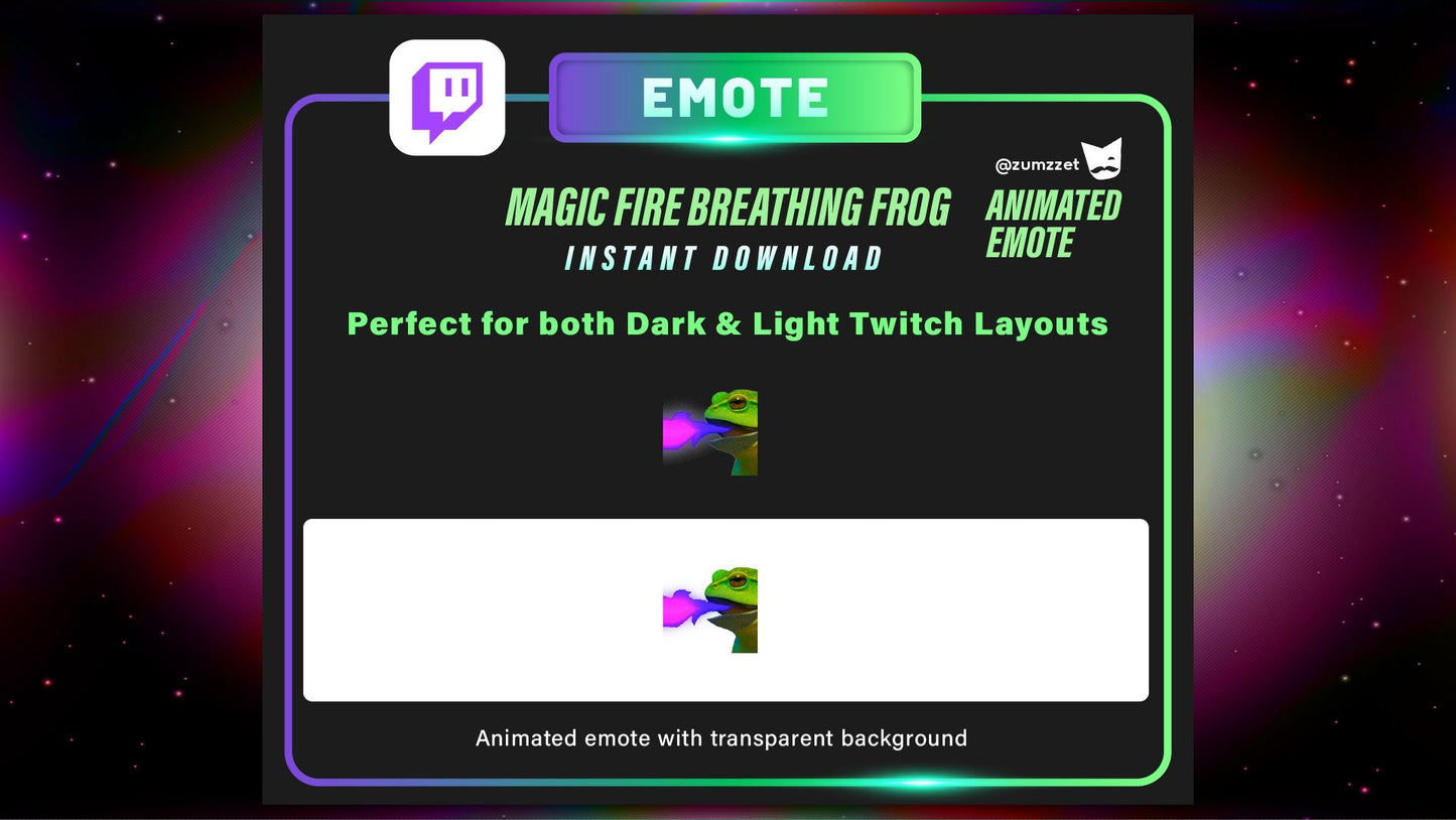ANIMATED FIRE Breathing Frog Emote for Twitch, Streamer, Gaming, Streaming, Stream Emotes, Reaction Twitch Emote