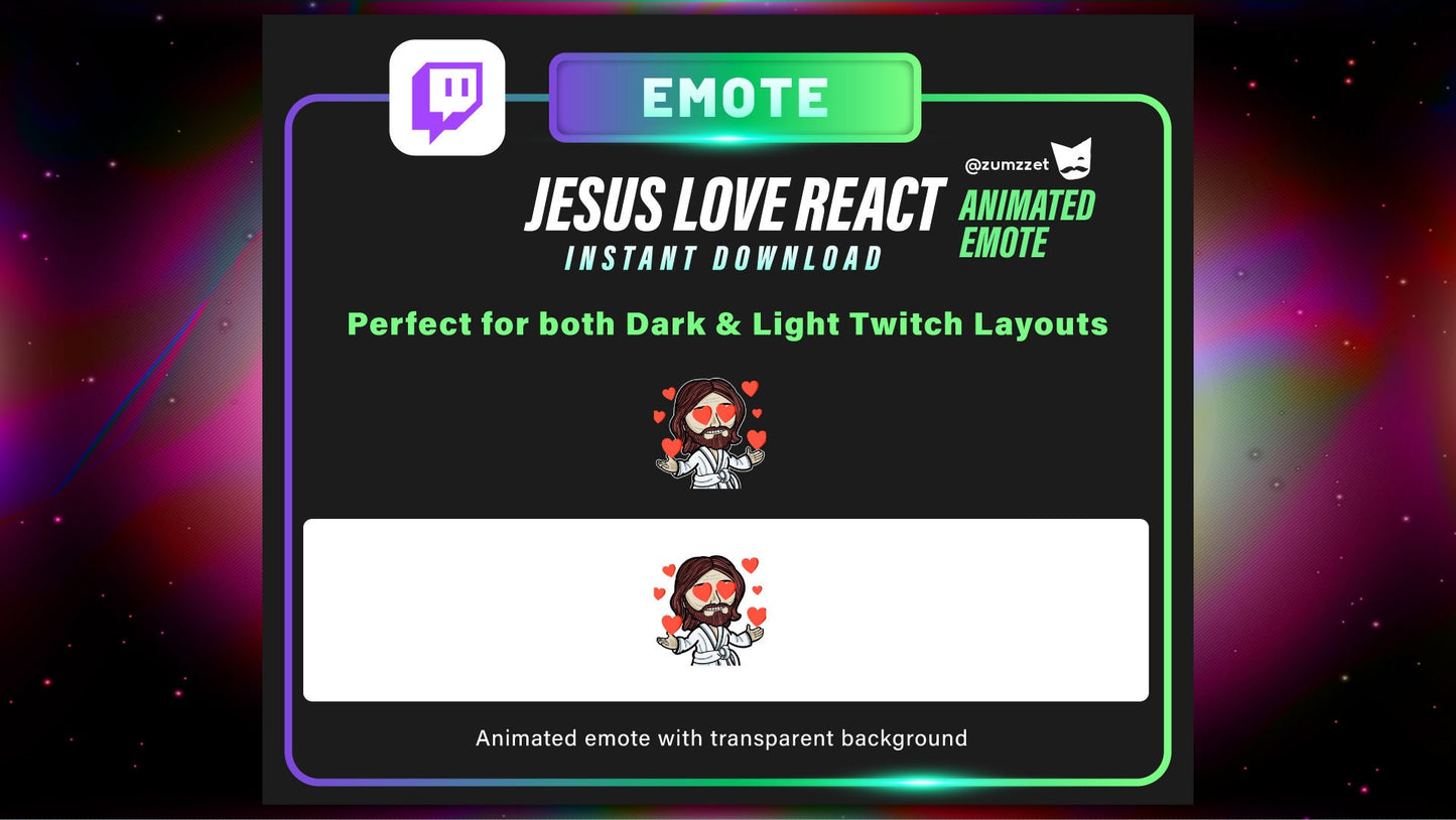 ANIMATED Jesus Emote for Twitch, Streamer, Gaming, Streaming, Stream Emotes, God Emotes, Heart Emote