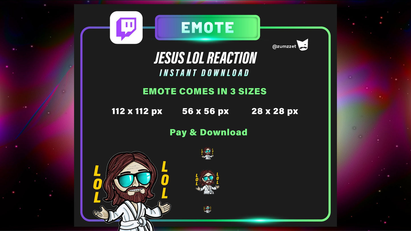 ANIMATED Jesus Emote  for Twitch, Streamer, Gaming, Streaming,Stream Emotes, God Emotes, Reaction Emote