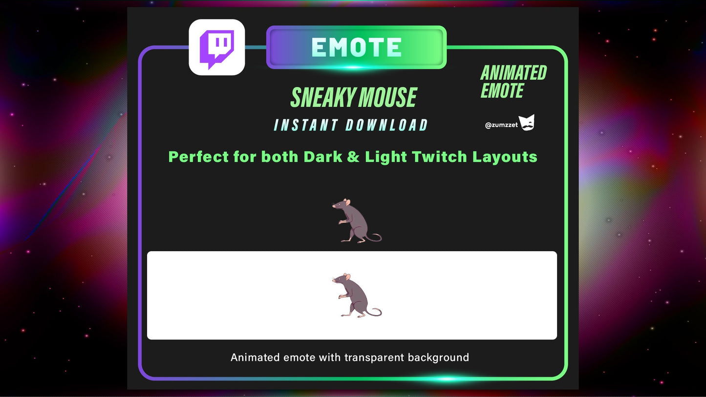 ANIMATED Rat Emote for Twitch, Streamer, Gaming, Streaming, Stream Emotes, Mouse Emote, Rodent Emote