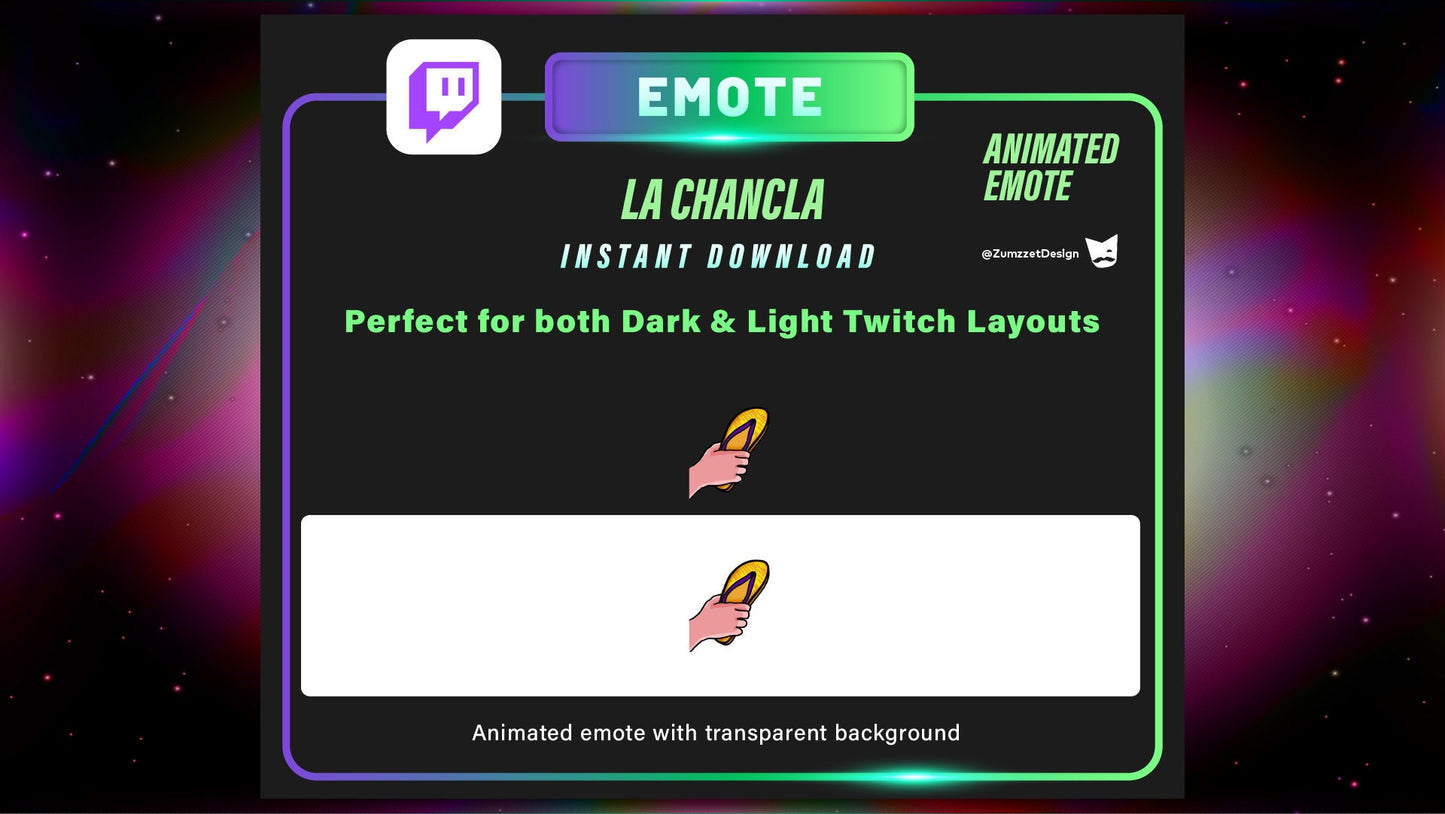 ANIMATED La Chancla Emote  for Twitch,  Streamer, Gaming, Streaming,  Stream Emotes, Funny Emote, Shoe Emote