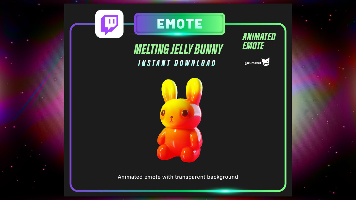 ANIMATED Bunny Emote for Twitch, Streamer, Gaming, Streaming, Stream Emotes, Rabbit, Gummy Rabbit Emote