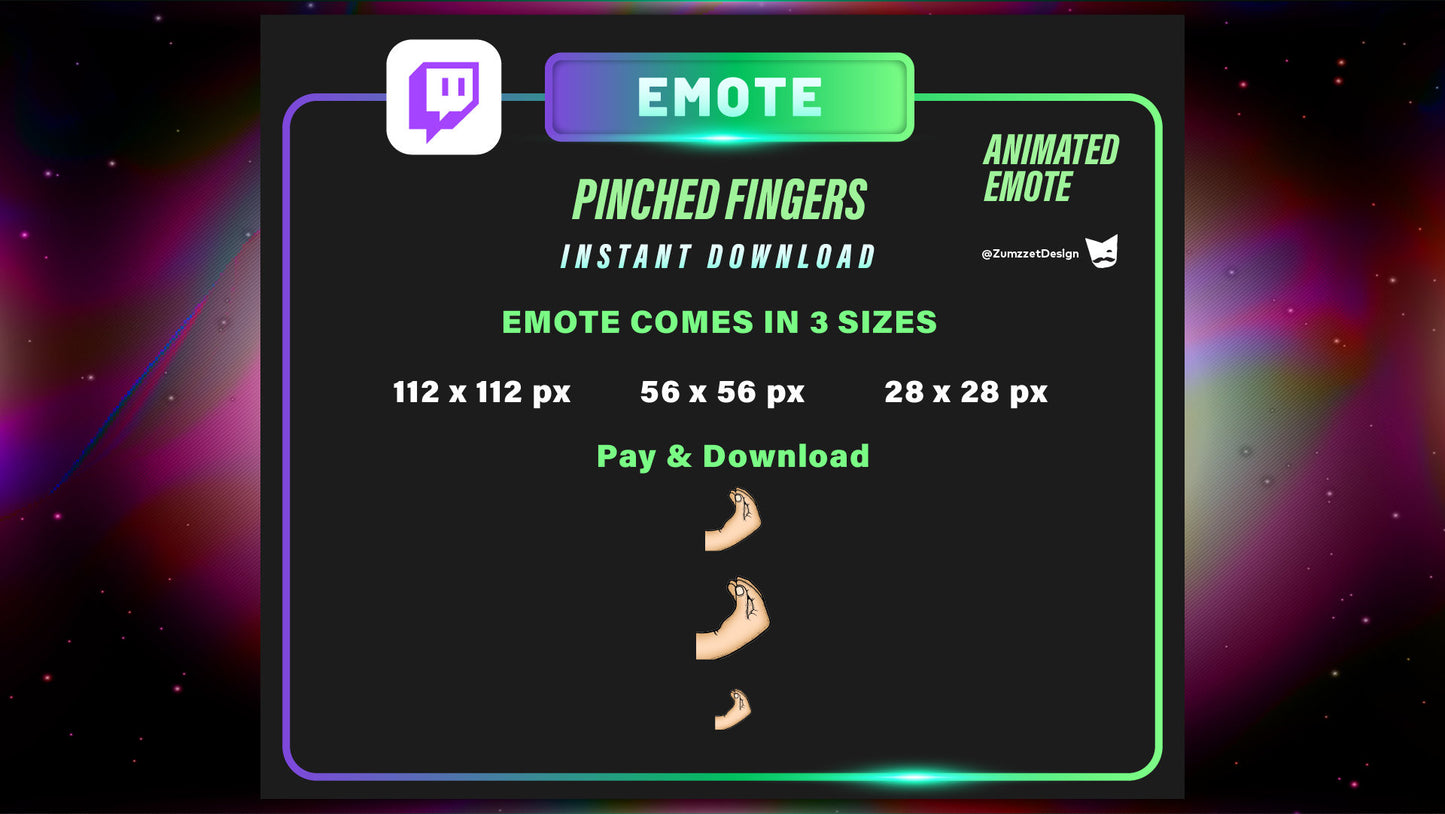 ANIMATED Pinched Fingers Emote for Twitch, Streamer, Streaming, Stream Emotes, Funny Emote, Italian Hand Gesture