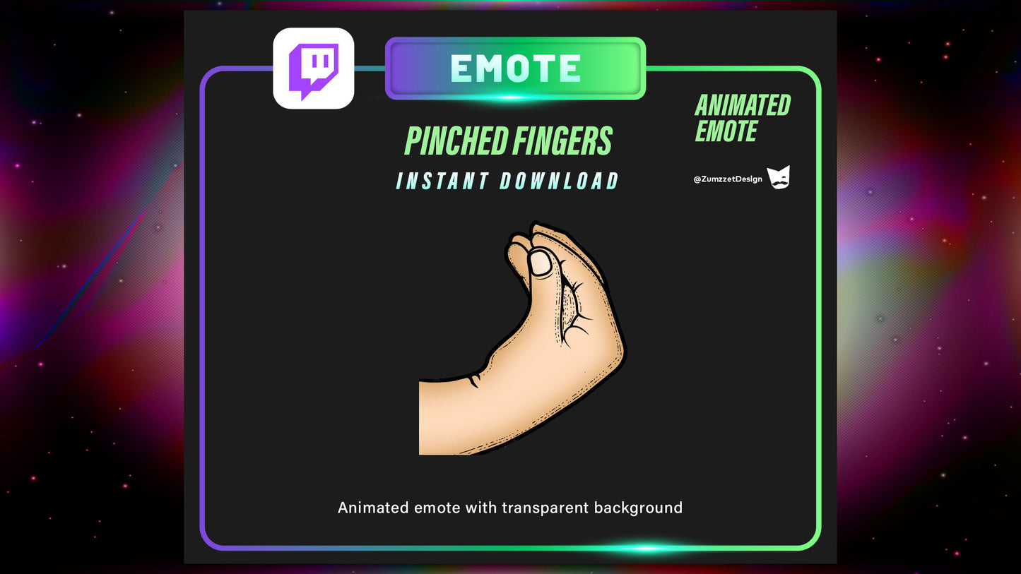 ANIMATED Pinched Fingers Emote for Twitch, Streamer, Streaming, Stream Emotes, Funny Emote, Italian Hand Gesture