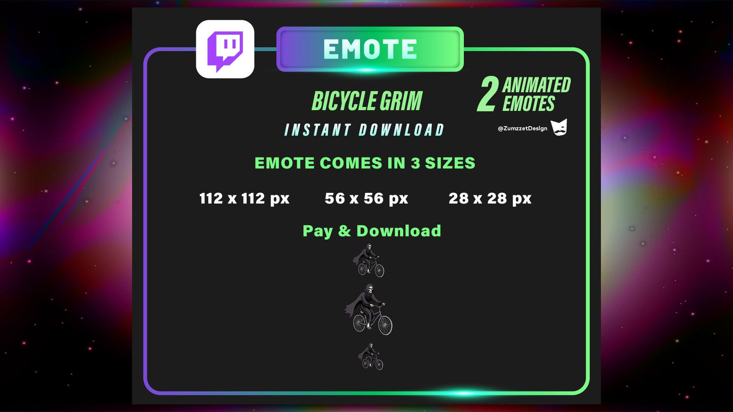 ANIMATED Grim Reaper Set for Twitch Streamer, Gaming, Streaming, Stream Emotes, Horror Emote, Skeleton Emote,