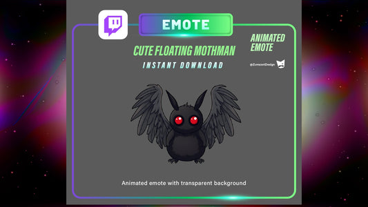 ANIMATED Mothman Emote for Twitch, Streamer, Gaming, Streaming, Stream Emotes, Cryptid, Monster Emote
