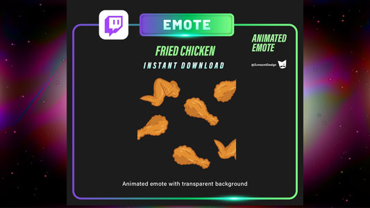 ANIMATED Raining Fried Chicken Emote  for Twitch,  Streamer, Gaming, Streaming, Stream Emotes, Gamer Emote
