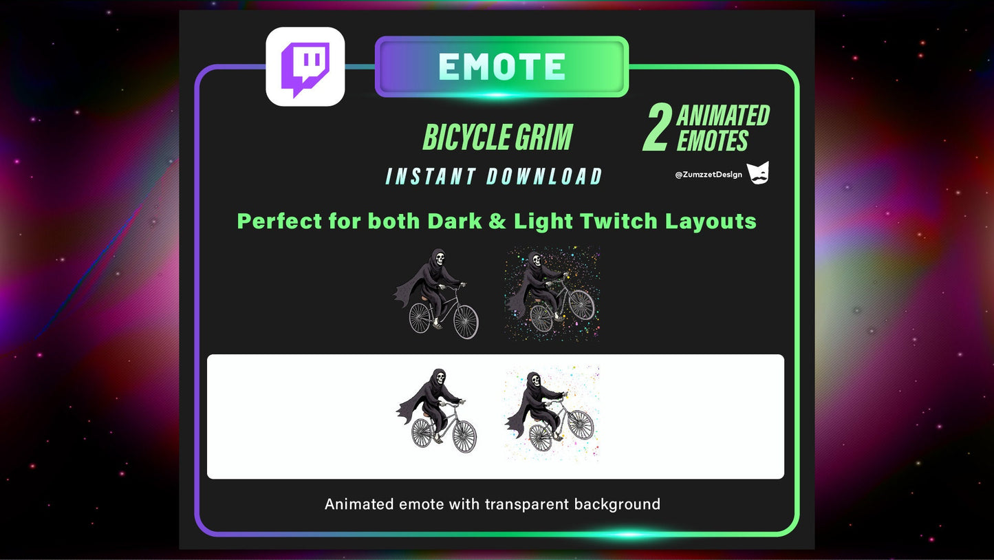 ANIMATED Grim Reaper Set for Twitch Streamer, Gaming, Streaming, Stream Emotes, Horror Emote, Skeleton Emote,
