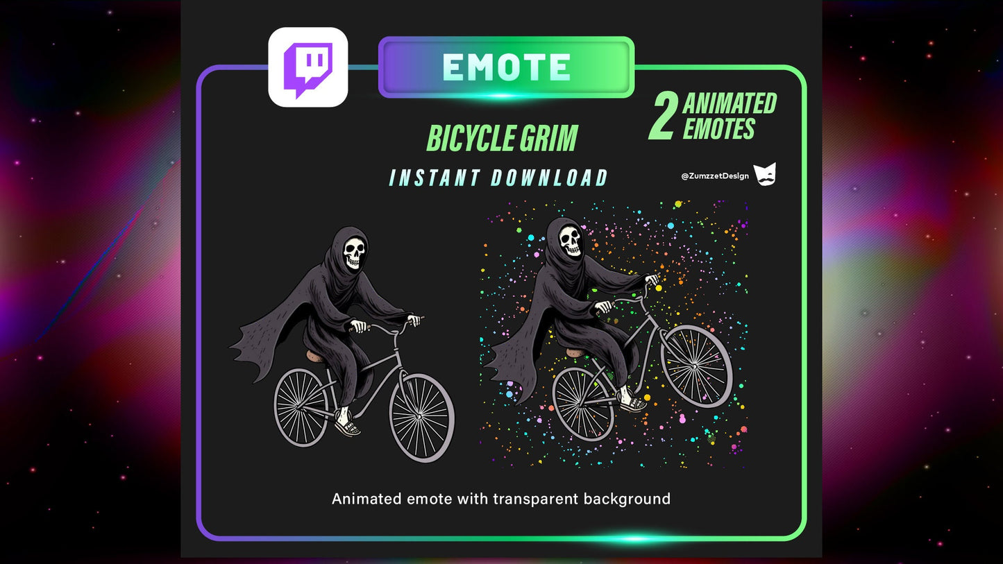 ANIMATED Grim Reaper Set for Twitch Streamer, Gaming, Streaming, Stream Emotes, Horror Emote, Skeleton Emote,
