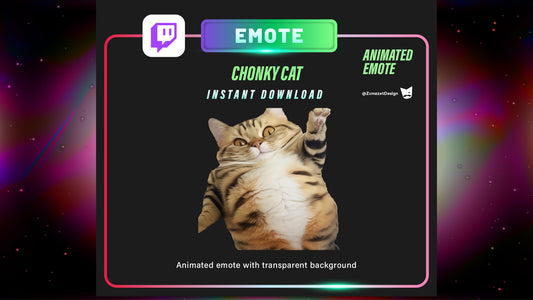 ANIMATED Chonky Cat for Twitch, Streamer, Gaming, Streaming, Stream Emotes, Cute cat Emote, Tabby Cat
