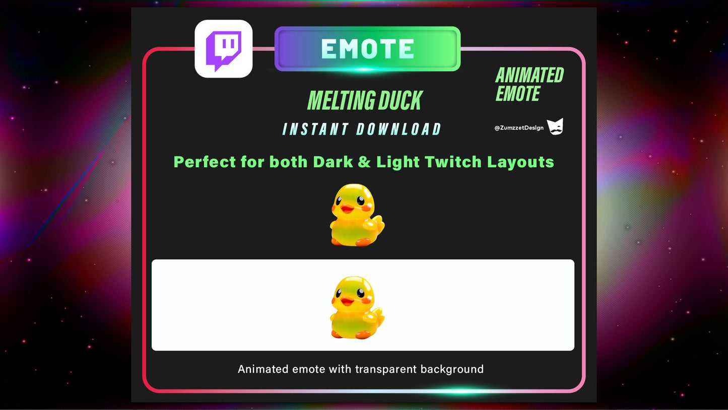 ANIMATED Duck Emote for Twitch, Streamer, Gaming, Streaming, Stream Emotes, Ducky, Gummy Duck Emote