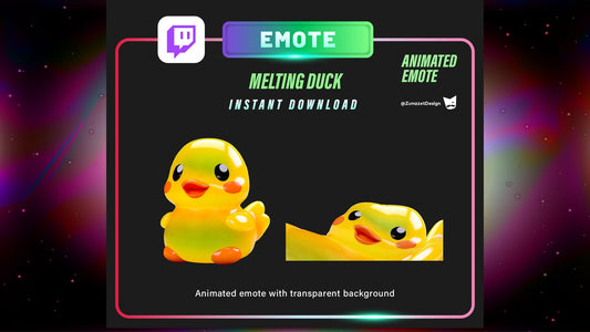 ANIMATED Duck Emote for Twitch, Streamer, Gaming, Streaming, Stream Emotes, Ducky, Gummy Duck Emote