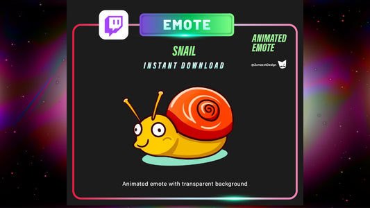 ANIMATED Snail Emote for Twitch, Streamer, Gaming, Streaming,Stream Emotes