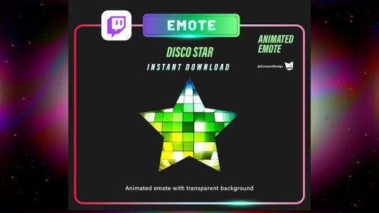 ANIMATED Disco ball Star Emote for Twitch, Streamer, Gaming, Streaming, Stream Emotes, Gamer Emote, DJ Emote
