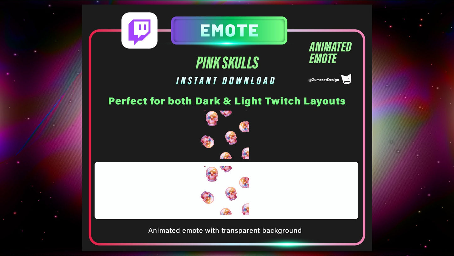 ANIMATED Skull Emote  for Twitch, Streamer, Gaming, Streaming, Stream Emotes, Horror Emote, Skeleton Emote