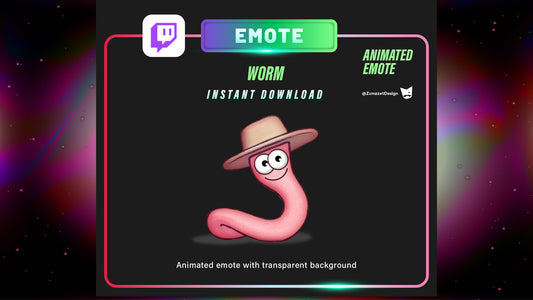 ANIMATED Cowboy Worm Emote for Twitch, Streamer, Gaming, Streaming,  Stream Emotes,