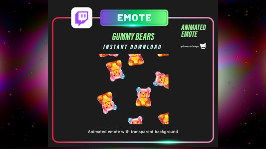 ANIMATED Raining Gummy Bears for Twitch, Streamer, Gaming, Streaming, Stream Emotes, Ducky, Gummy Duck Emote
