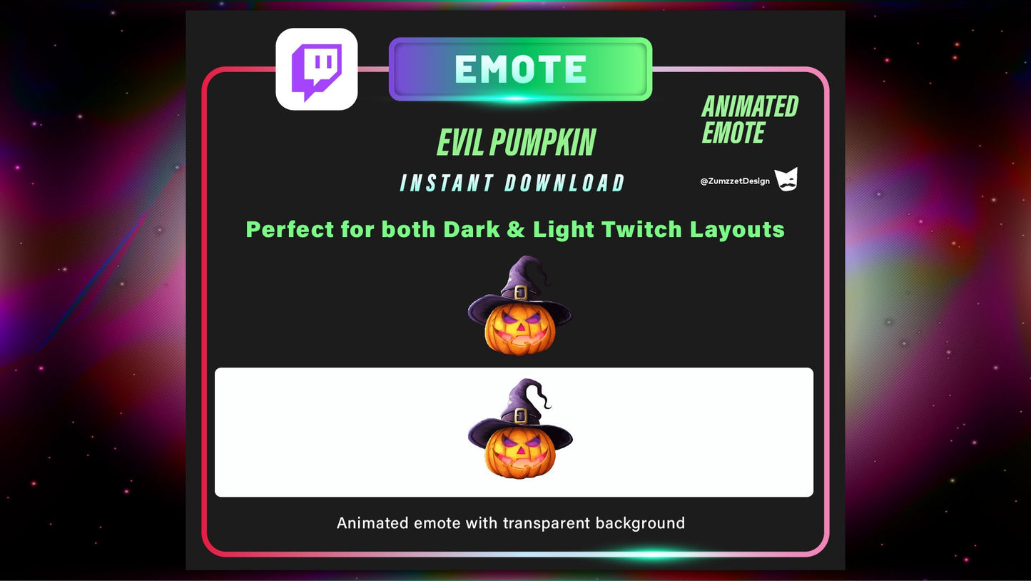 ANIMATED + STATIC Pumpkin for Twitch, Streamer, Gaming, Streaming, Stream Emotes, Halloween Emote, Spooky Emote