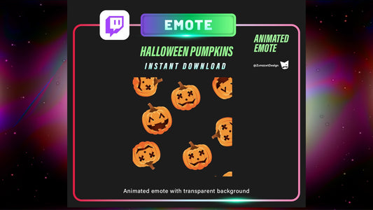 ANIMATED Raining Pumpkins for Twitch,  Streamer, Gaming, Streaming, Stream Emotes, Halloween Emote, Spooky Emote