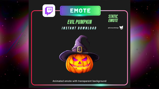 ANIMATED + STATIC Pumpkin for Twitch, Streamer, Gaming, Streaming, Stream Emotes, Halloween Emote, Spooky Emote