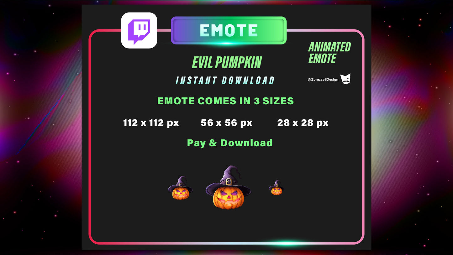 ANIMATED + STATIC Pumpkin for Twitch, Streamer, Gaming, Streaming, Stream Emotes, Halloween Emote, Spooky Emote