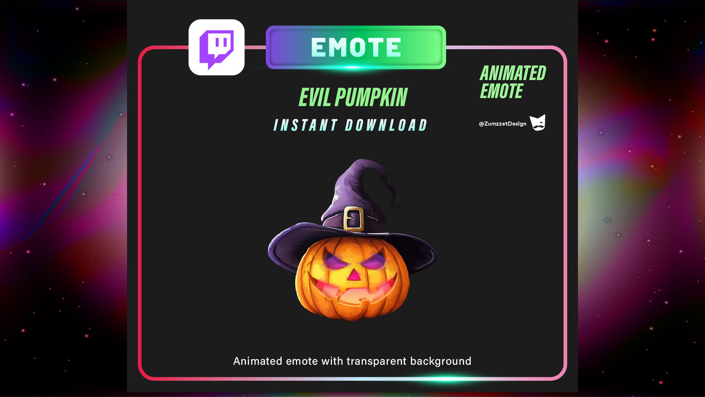 ANIMATED + STATIC Pumpkin for Twitch, Streamer, Gaming, Streaming, Stream Emotes, Halloween Emote, Spooky Emote