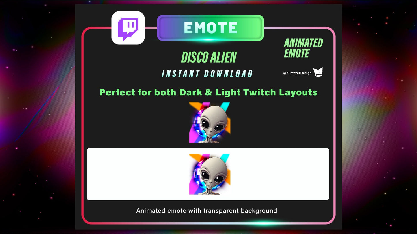 ANIMATED Alien Disco Ball Emote for Twitch, Streamer, Gaming, Streaming,  Stream Emotes, Gamer Emote