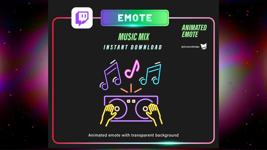 ANIMATED Neon Music Mixer Emote for Twitch, Streamer, Gaming, Streaming, Stream Emotes, Gamer Emote, Glowing Emote, EDM streamers
