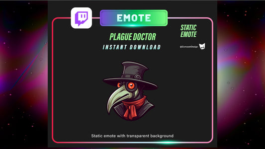 STATIC Plague Doctor Emote for Twitch,  Gaming, Streaming, Stream Emotes, Halloween Emote, Spooky Emote,